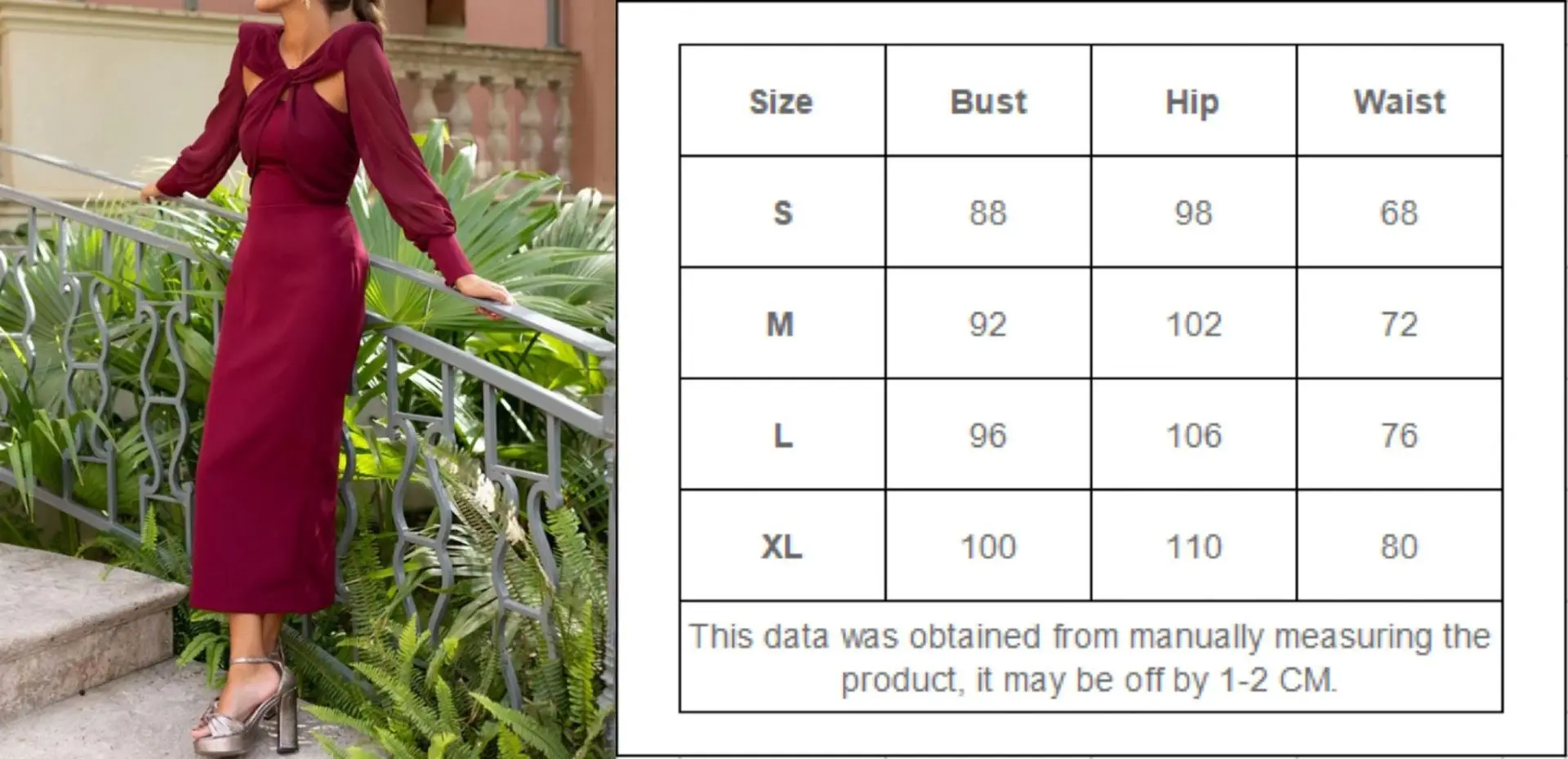 Elegante damesjurk met gedraaide holle chiffonmouwen, halflange avondjurk in Europese en Amerikaanse stijl