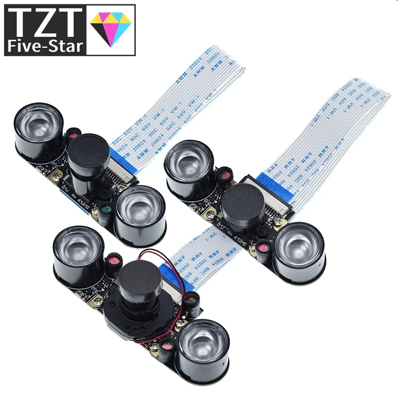 Raspberry Pi 4 Night Vision Fisheye Camera 5MP OV5647 70/95/160 Degree Focal Adjustable Camera dla Raspberry Pi 3 Model B Plus