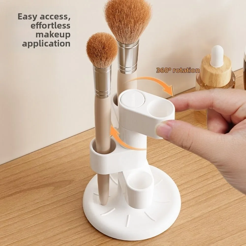 

2Pcs 4 Holes Rotating Toothbrush Holder Funny Creative Pencil Display Rack Multifunctional Anti-slip Base