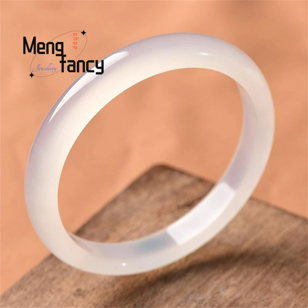 

Natural Brazilian Lychee Jelly Chalcedony Agate White Moonlight High-quality Translucent Jade Bracelet Exquisite Fashion Jewelry