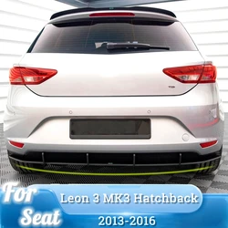 For Seat Leon 3 MK3 HATCHBACK 2013-2016 Black 4 Fins Rear Bumper Lip Body Kits Diffuser Spoiler Splitter Protecter Car Styling