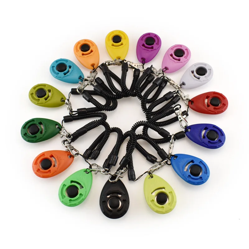Hondentraining Clicker Pet Cat Plastic Nieuwe Honden Klik Trainer Hulpmiddel Gereedschap Verstelbare Polsband Geluid Sleutelhanger Hondenbenodigdheden