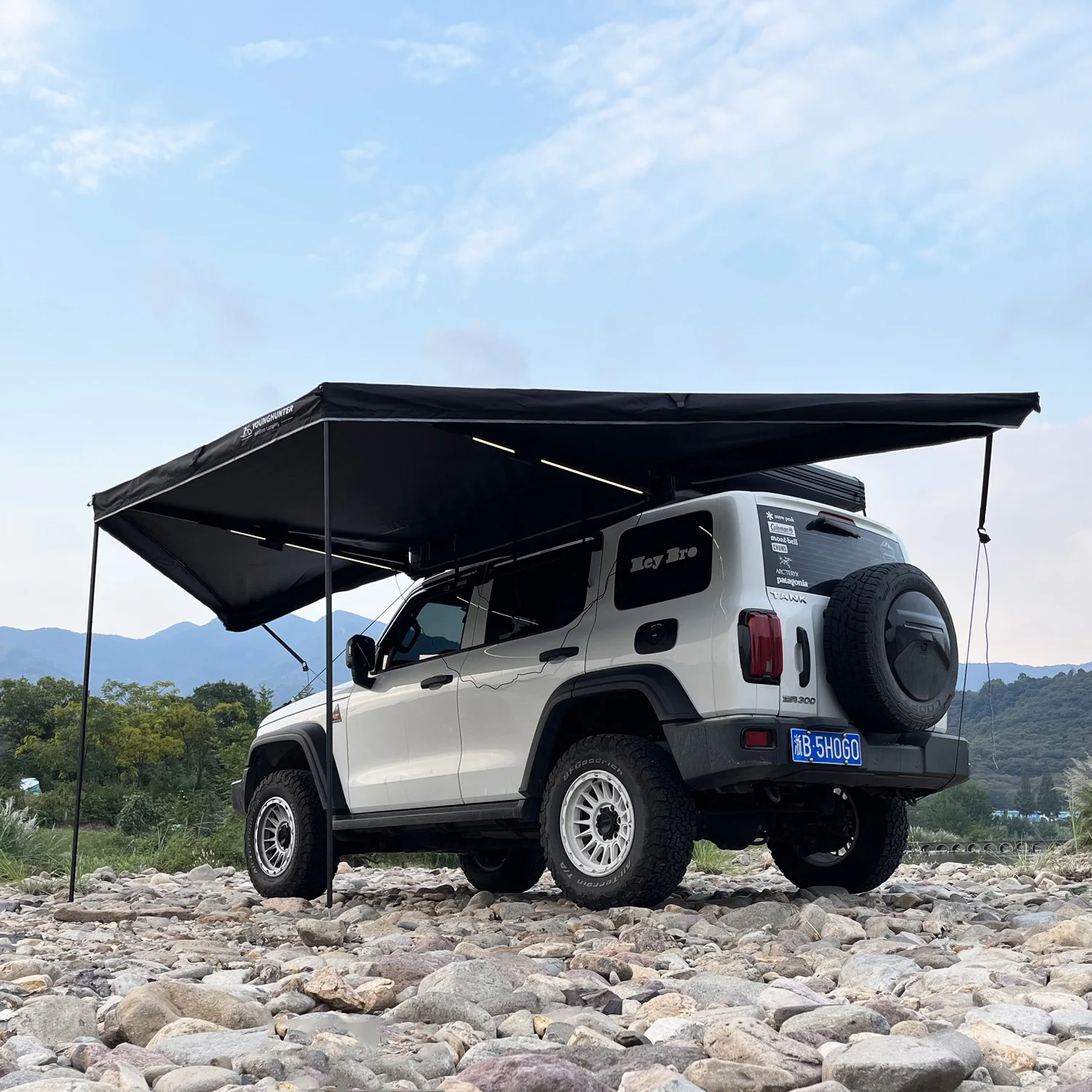 Camping 180 Degrees Free Standing Foxwing Awning Car Side Tent Freestanding Sunshade