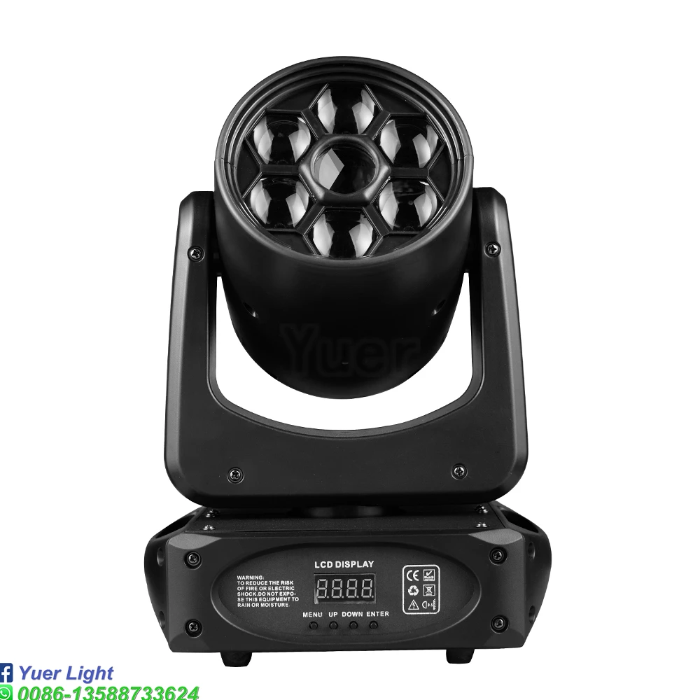 Minifoco de luz LED con cabeza móvil, foco de 150W con ojo de abeja, RGBW, controlador DMX512, superbrillante, para Dj, discotecas, clubs nocturnos y escenarios