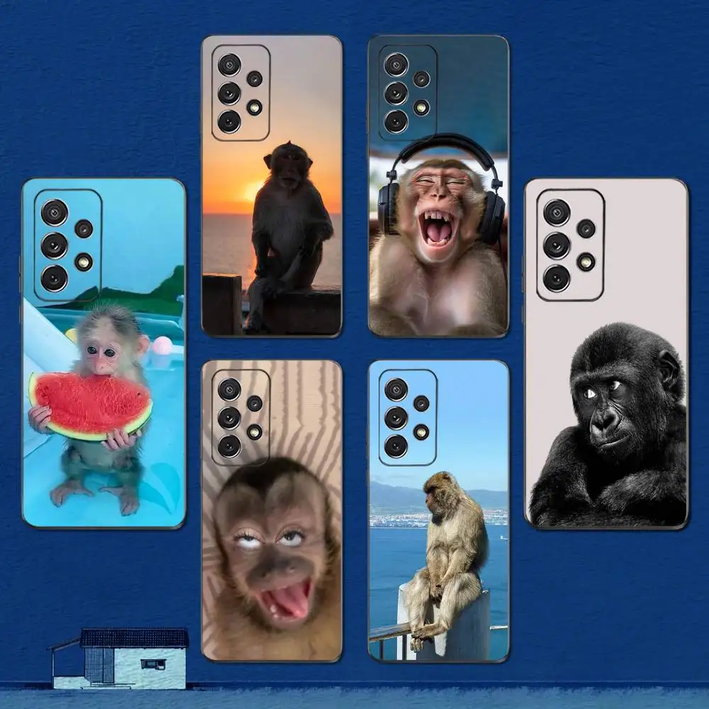 

Funny Monkey Emoticons Phone Case For Samsung S22,S21,S20,S10,S9,S25,S24,S23,Ultra,FE,Plus,Lite,Soft Silicone Black Cover