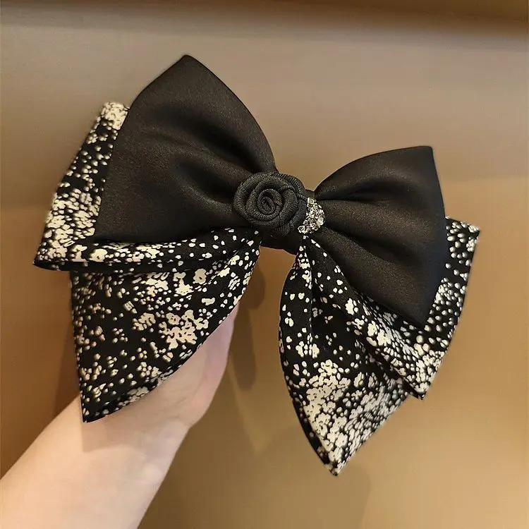 القوس، مشبك شعر على الطراز الياباني والكوري للفصول الأربعة، ملمس راقي للسيدات، مشبك زهور أسود، مشبك ربيعي عالي الجودة للشعر، مرحبا جديد #1