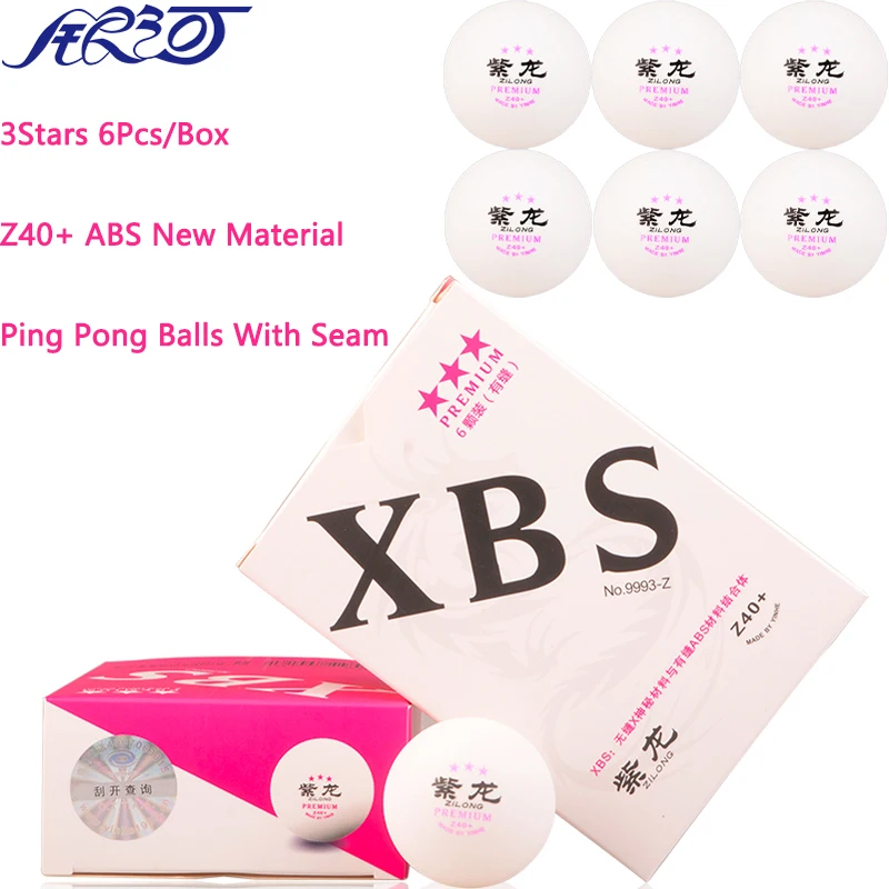 

6PCS/Box YINHE ZILONG 3Stars Table Tennis Ball Z+ABS Z40+ New Material Ping Pong Balls with Seam For Training Competition