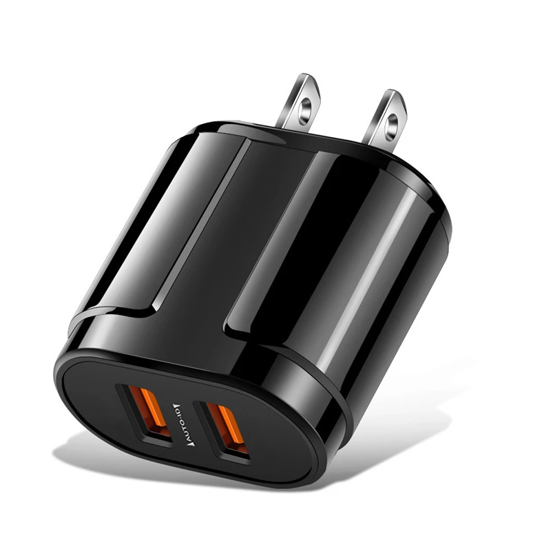 

100Pcs 15W Dual USB Fast Charging Charger For iPhone 13 12 11 Pro Max QC3.0 Dual USB AC Power Adapter For Samsung Huawei Xiaomi