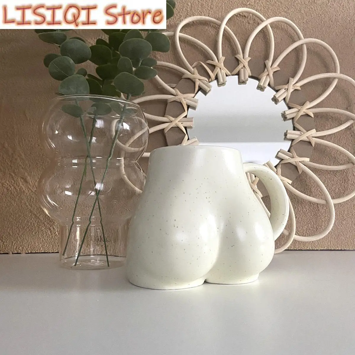 New Creative Ceramic Mug Milk Taste Butt Body Shape Nude Lovely Cup Handle Design Desktop Storage Home Decoration Coffee Cups