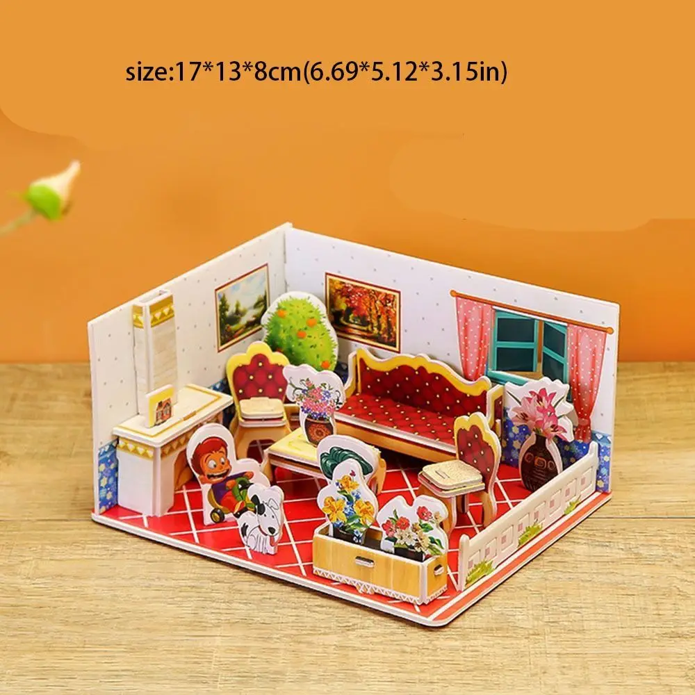 แฟชั่นกระดาษ 3D กระดาษปริศนาห้อง DIY ห้องน้ําห้องครัวชุดของขวัญ