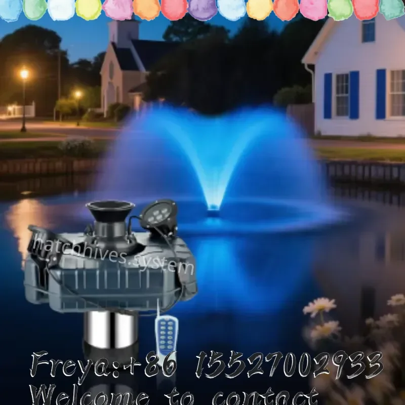 Aquaculture Water Splash Pumps Electric Floating LED Lighted Fountain Aerator with Waterproof Connectors for Fish Farming