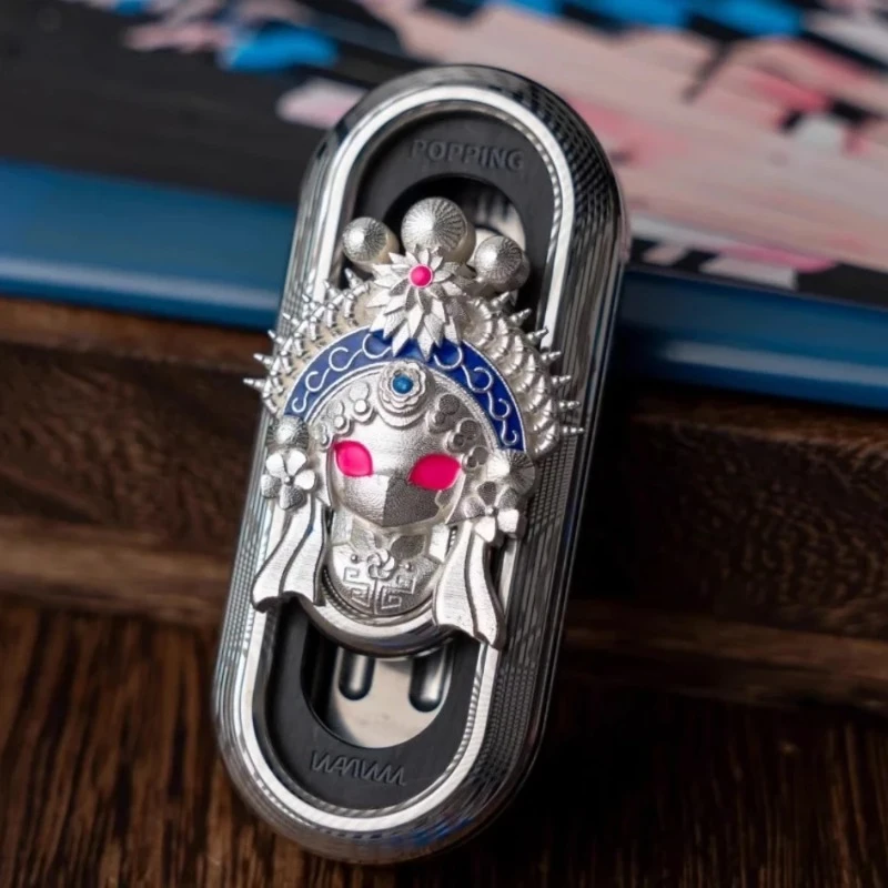 Beijing Exhibition Limited Edition WANWU Popping White Snake Mechanical Metal Tuning Fork Fingertip Push Card Decompression Toy