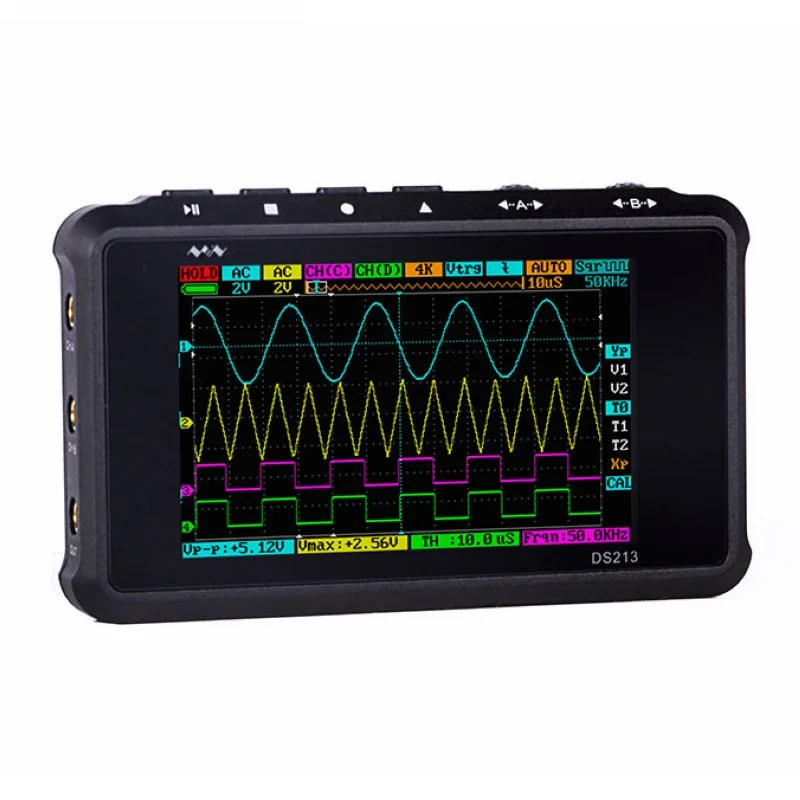 DSO213 DS213 Digital Handheld Oscilloscope ARM Quad 4 Channels 100MHz 8M Flash Metal Cover Update From DSO203