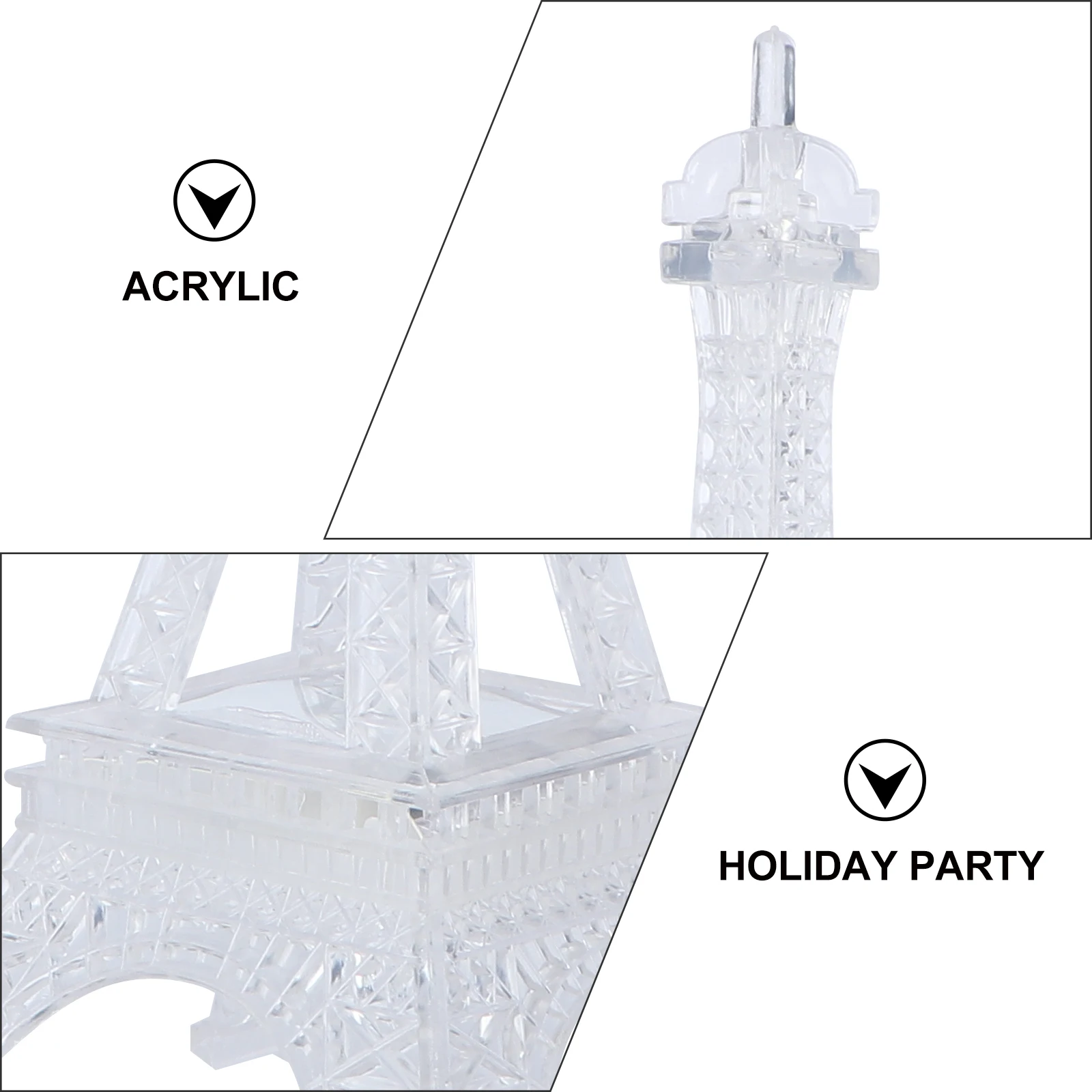 

2Pcs LED Eiffel Tower Acrylic Night Light Durable Creative Lamps Room Bedroom Office Colorful Models Table Decor