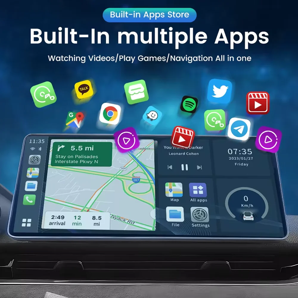 SM6225 Carlinkit ワイヤレスCarPlay Android 13.0 TVボックス Car Play Aiボックス ワイヤレスAndroid Autoアダプター 8+128GB 4GLTE フォルクスワーゲン用