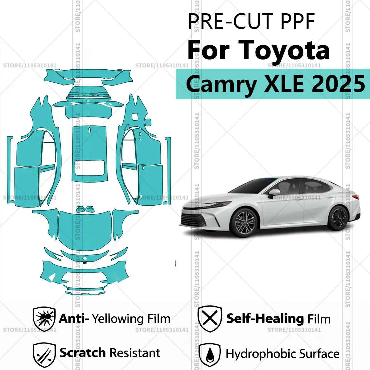 

For Toyota Camry XLE 2025 Pre-Cut Paint Protection Film PPF Transparent Car Film Professional Automotive PPF Full Vehicle