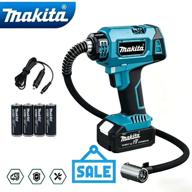 

Портативный аккумуляторный воздушный компрессор Makita 600 мм для автомобилей, электрический насос для 18В и 12В