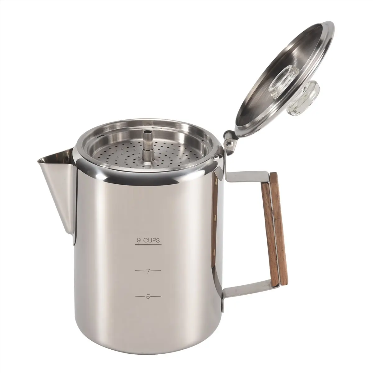 Coffee Percolators Stovetop for Camping, Percolator Coffee Pot Stainless Steel Coffee Maker Camping Outdoors Home 9 Cup &LICG