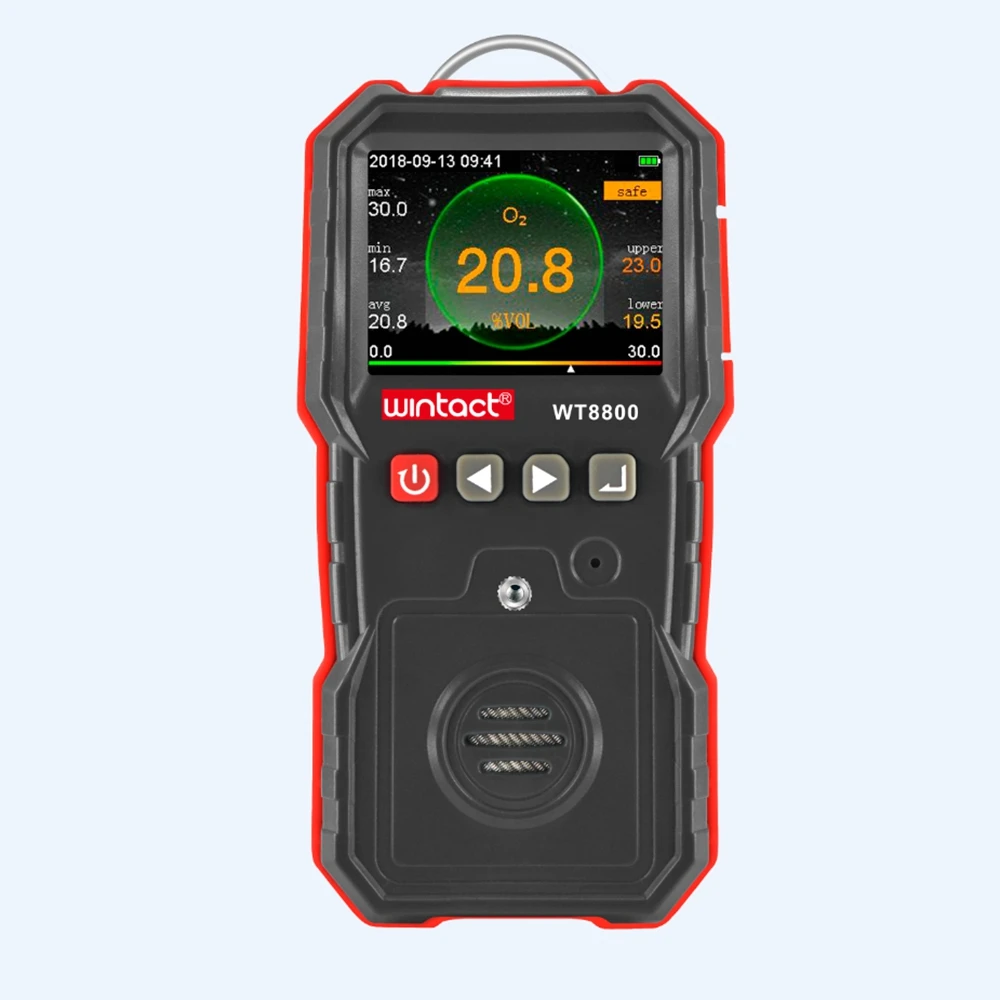 Profesjonalny detektor tlenu 0-30% VOL z kolorowym wyświetlaczem, samochodowy analizator gazu O2, czujnik, alarm dźwiękowy, ładowanie, rejestracja danych.