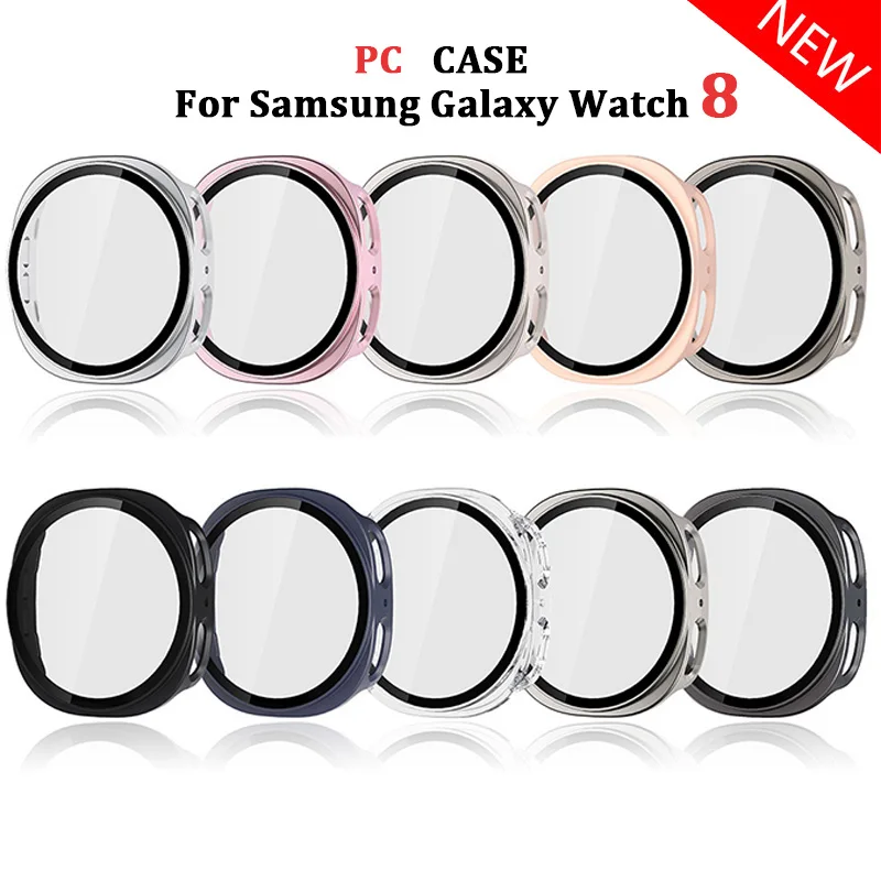 Tempered Glass+Case+STRAP for Samsung Galaxy Watch 8 band 40MM 44MM All-around hard PC Bumper Frame Screen Protector accessories