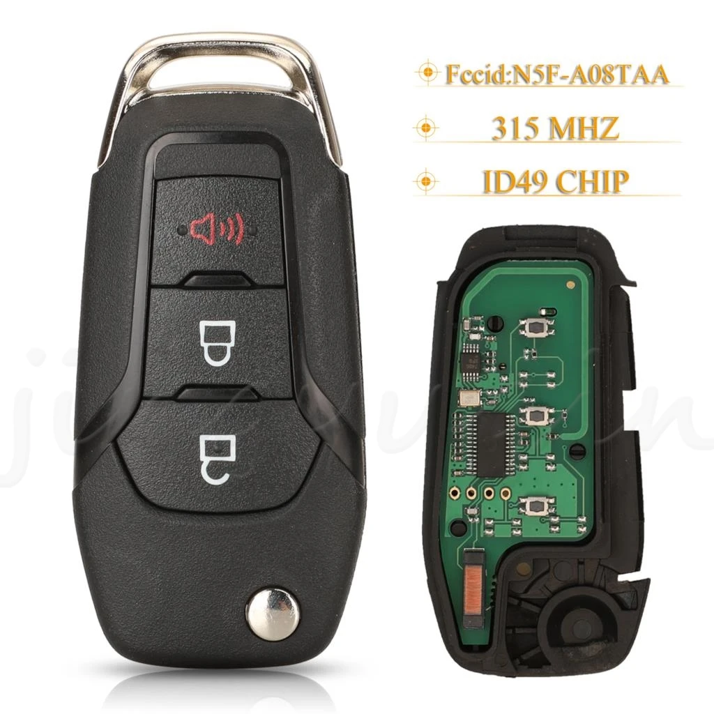 

jingyuqin 3 Buttons Car Remote Key Fob 315/433Mhz N5F-A08TAA ID49 For Ford S-MAX GALAXY MONDEO Mk2 Mk7 Explorer Ranger