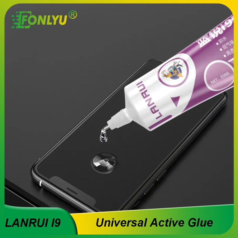 Lanrui i9 cola adesiva forte multifuncional para celular, moldura intermediária, capa traseira, pasta de tela, ferramentas de reparo de remodelação