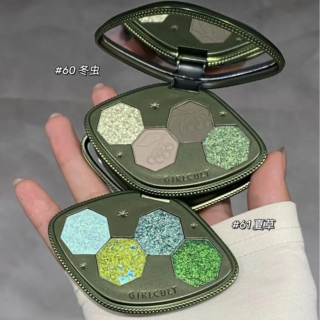 Girlcult-juegos de maquillaje, paleta facial, Kit de maquillaje profesional, sombra de ojos con purpurina, lápiz labial mate de terciopelo, bálsamo labial, todo en uno, juego de 6 uds.