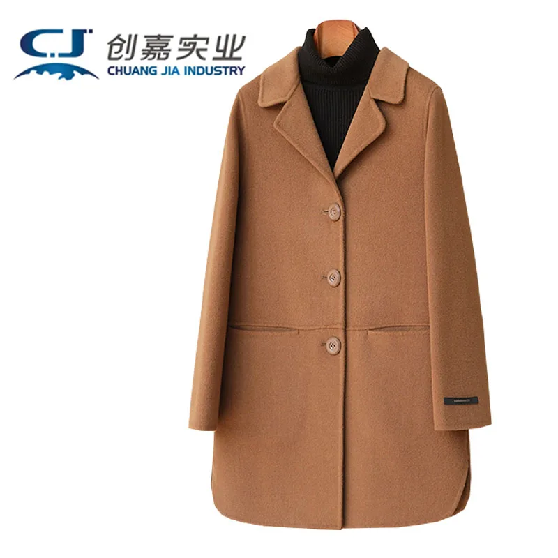 

Autumn and Winter Women's Double-sided Cashmere Coat Woolen Coat Simple and Elegant Women's Clothes Soft and Warm Good quality