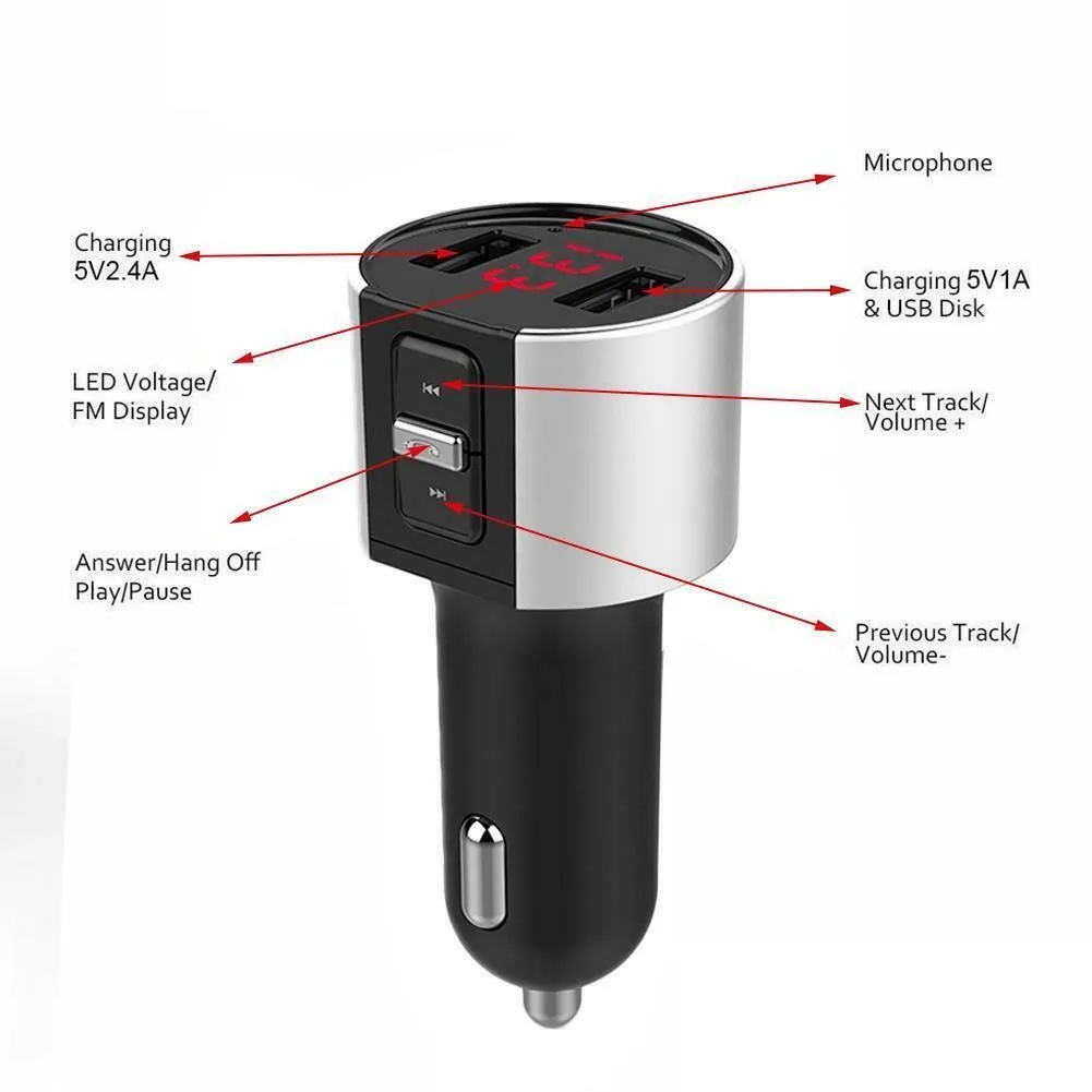 

Transmitter Car Kit Modulator Player Wireless Handsfree Audio Receiver Dual USB Fast Charger 3.1A Car Electronics Accessorie