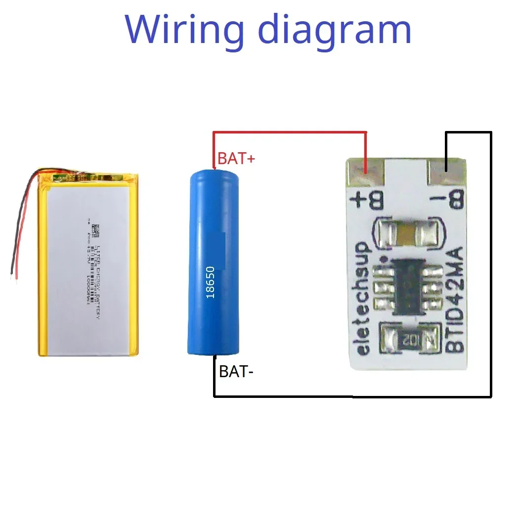 BTID42MA Mini Single Lithium Battery Charge Indicator Module 3.7V 4.2V 1-Cell LI-ON LI-PO for 18650 26650 4680 Charge Discharge