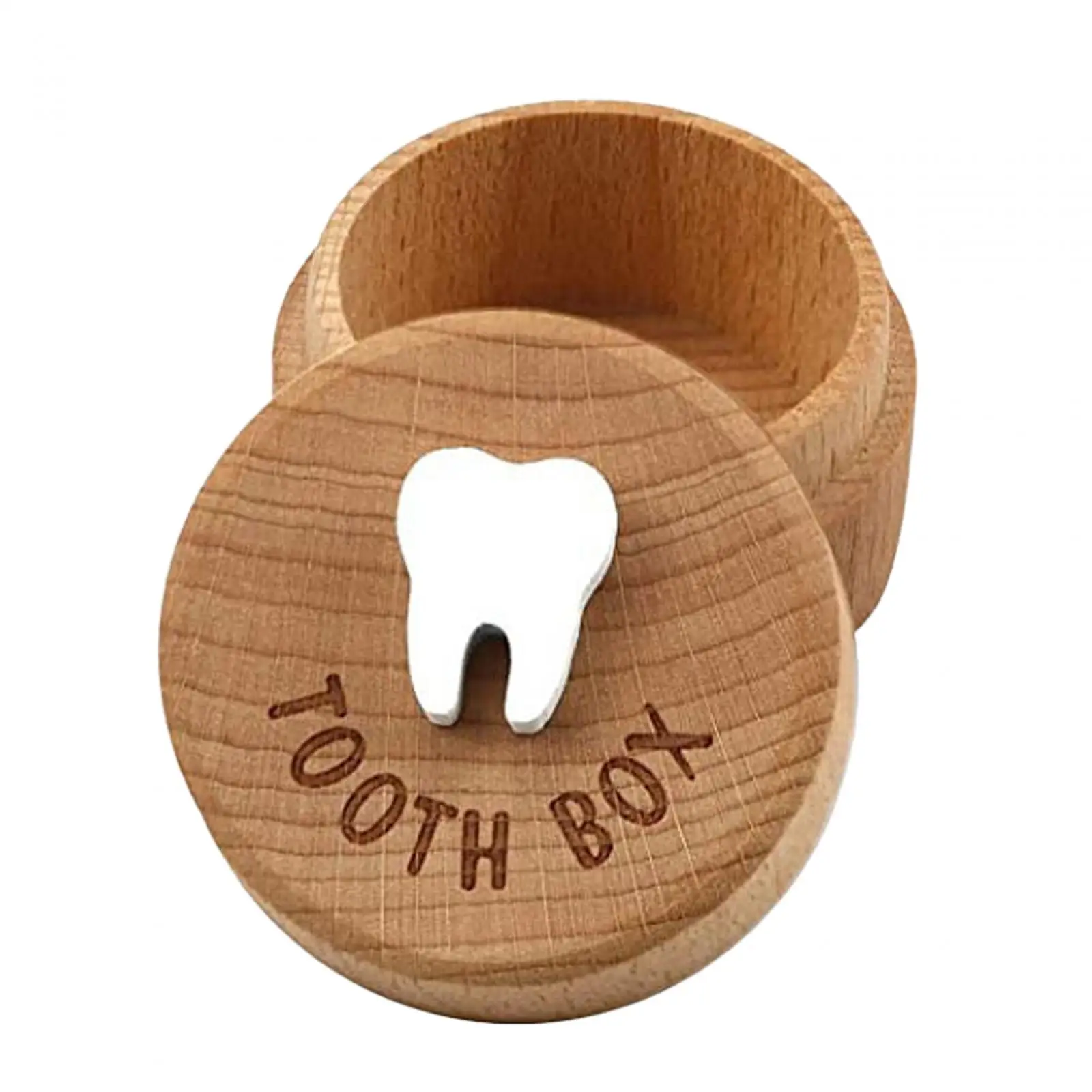 Personalized Wooden Baby Tooth Storage Organizer Keepsake Box for Kids Lost Tooth Fetal Hair Birthday