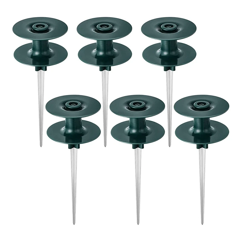 

6Pcs 10 Inch Garden Hose Guide Spike, Zinc Coated Rustproof Heavy Duty Metal Stake, Sturdy Top, Keeps Garden Hose