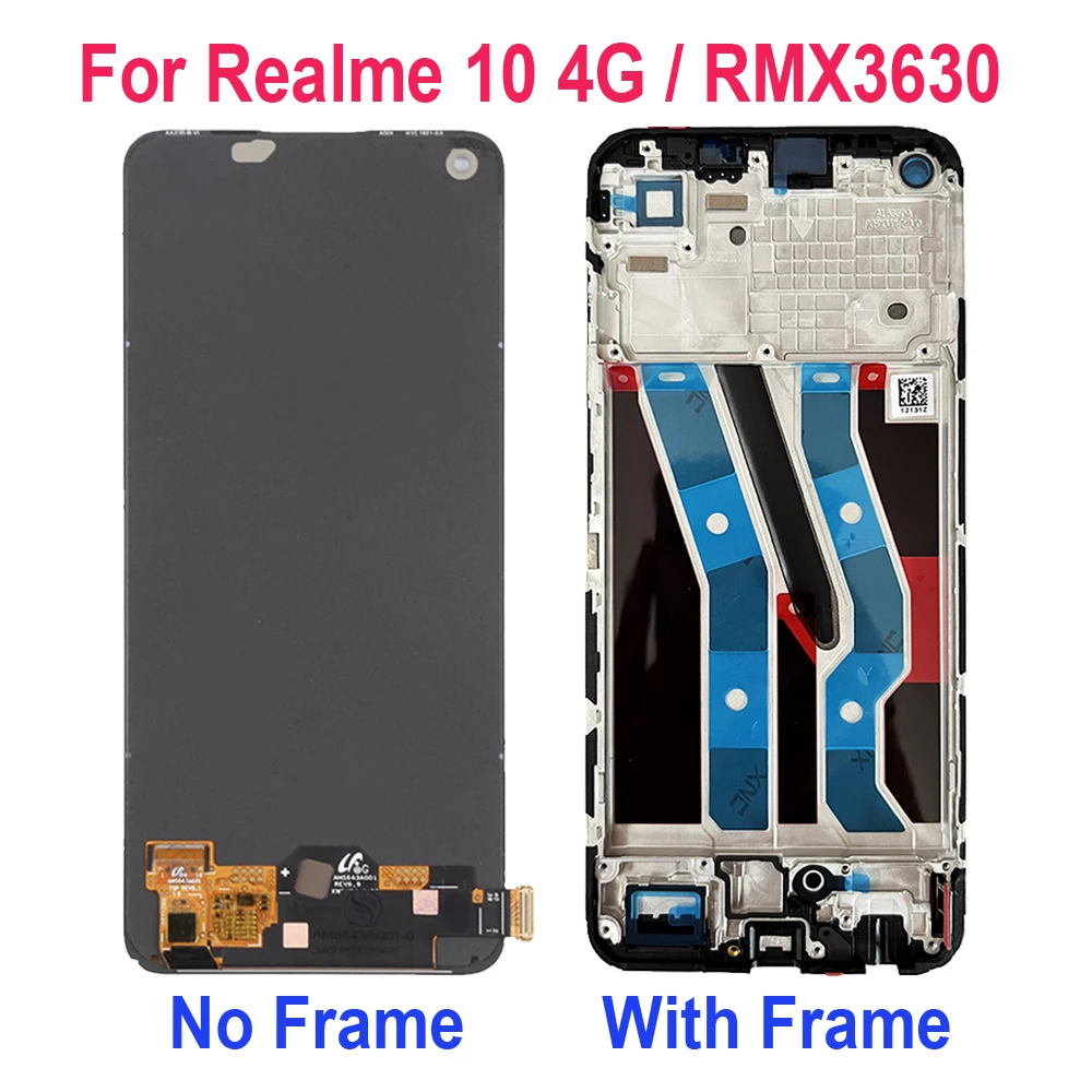 AMOLED For OPPO Realme 10 4G 5G RMX3663 RMX3630 LCD Display Touch Screen Digitizer Assembly