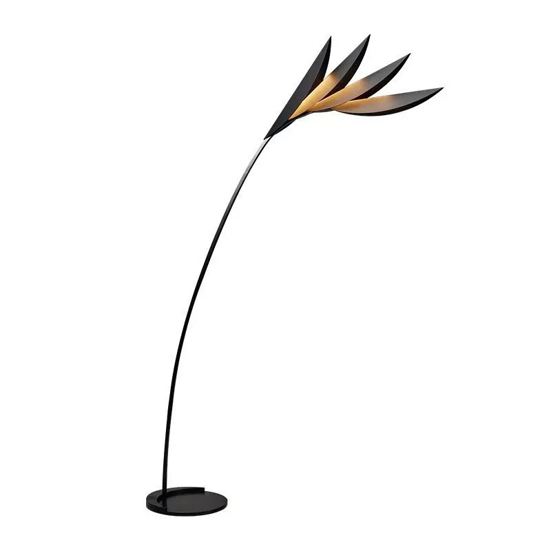 Living room floor lamp, villa flamingo leaf lamp, simple model room floor lamp