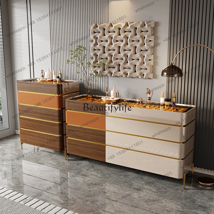 yj7 Italian light luxury bedroom chest cabinet paint storage locker