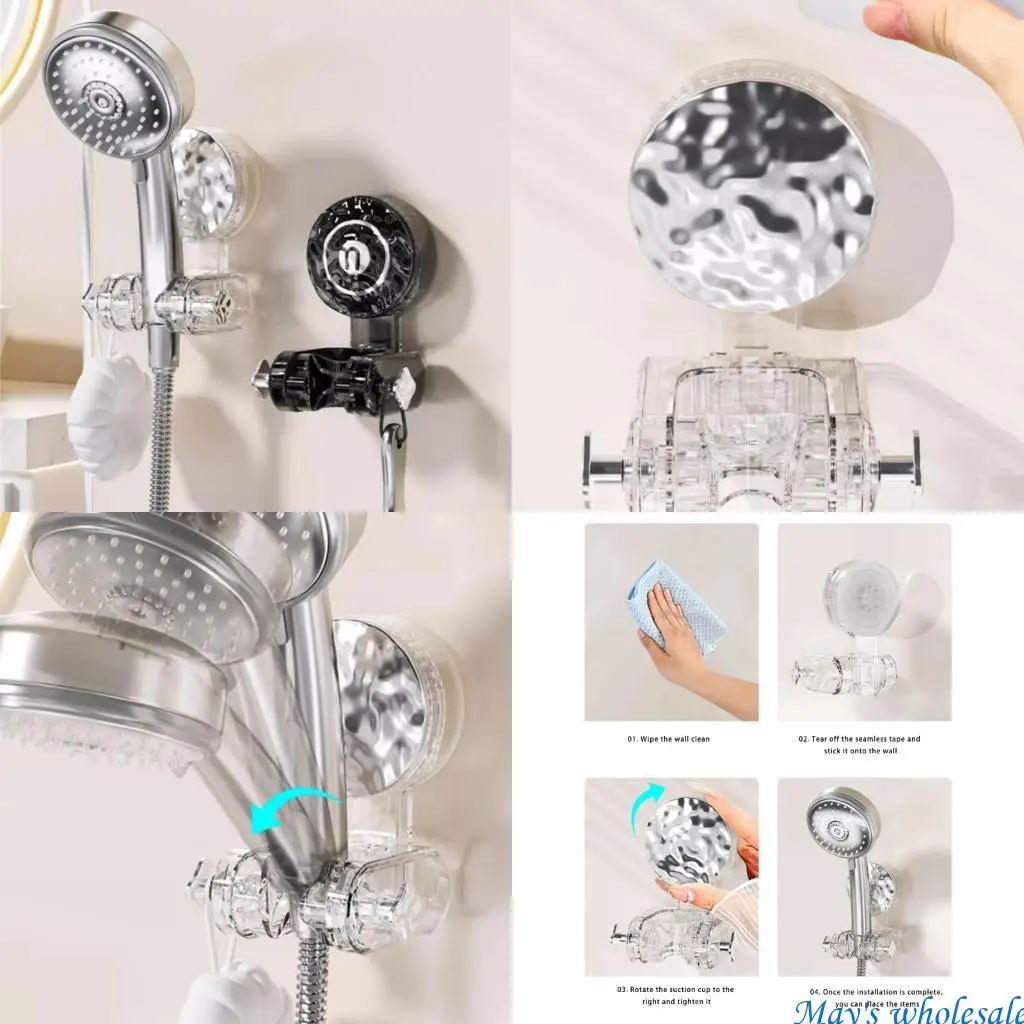 

Suction Cup Shower Head Holder Base Bathroom Adjustable Angles Shower Base 448A