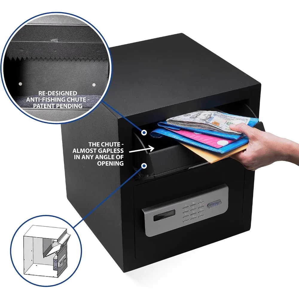 Security Safe VS-40DS Heavy Duty Depository Safe with Drop Slot – Digital Keypad Money Safe for Cash, Business, Home, Off