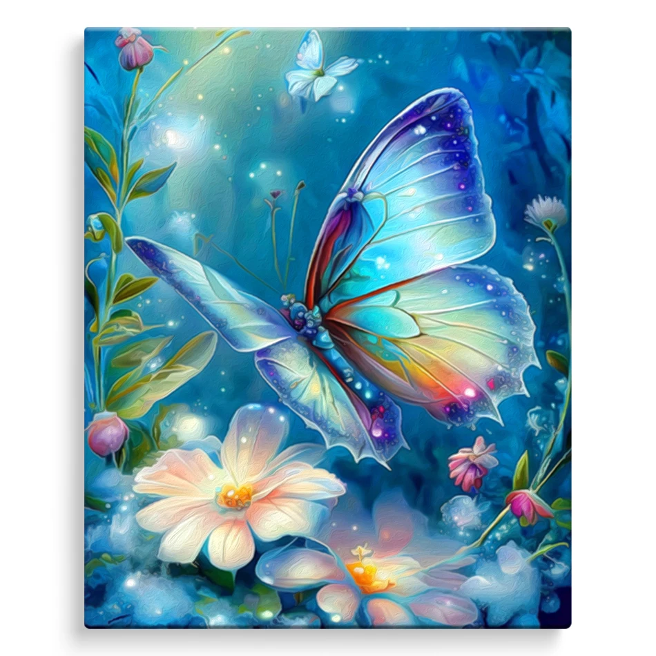 

SDOYUNO Painting By Numbers Coloring For Adults Animals Blue Butterfly With Frame Acrylic Paints Handwork Diy Crafts Home Decor