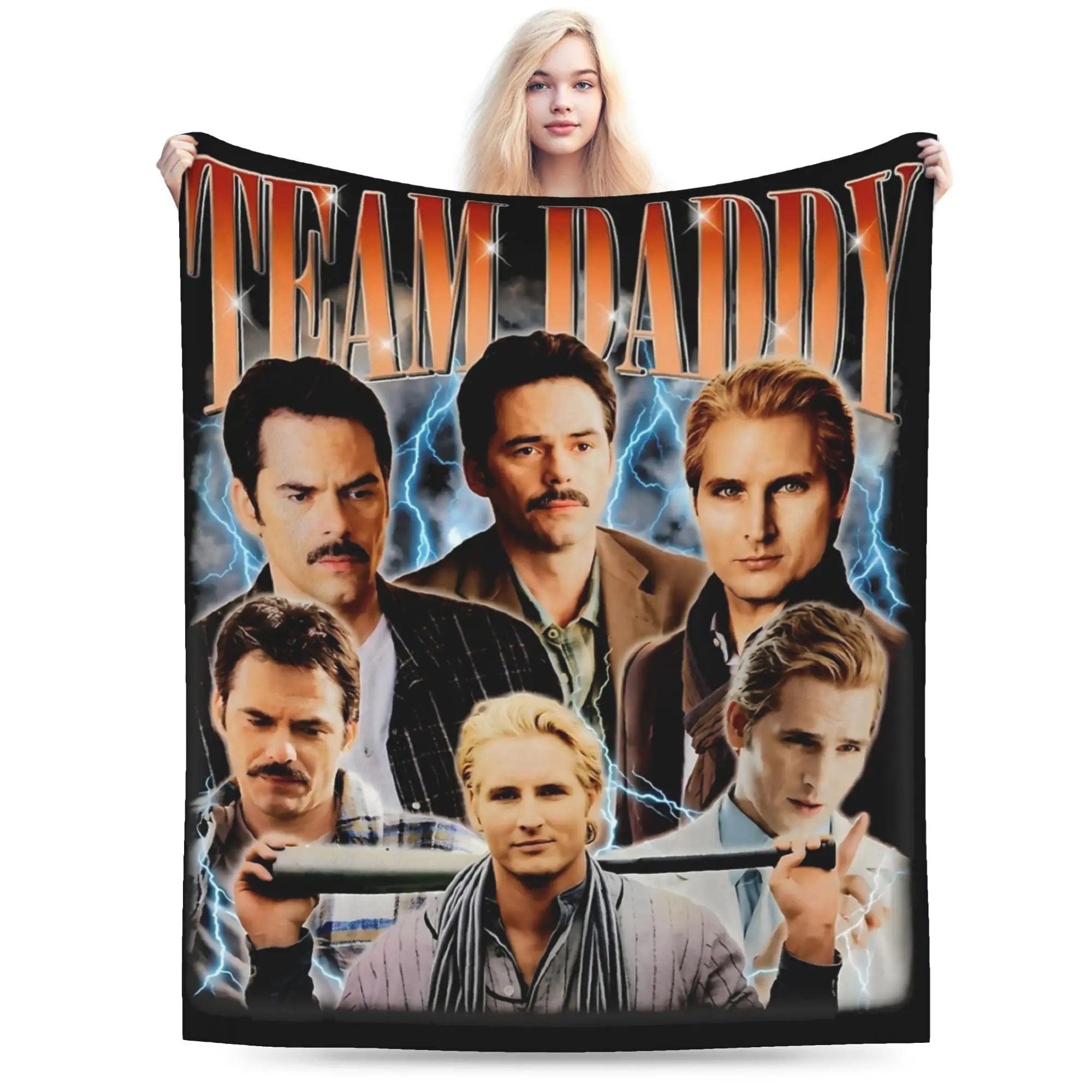 Team Daddy Carlisle Cullen and Charlie Swan Twilight Blanket Fleece All Season Warm Throw Blankets for Bedding Couch Bedspread