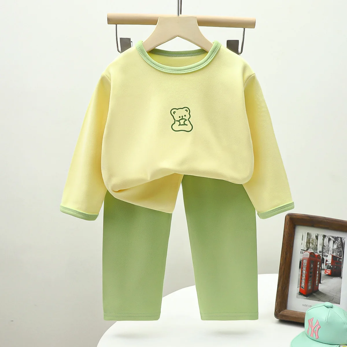 New Autumn Winter Kids Pajamas Baby Boys Girls Cartoon Long Sleeve Round Neck Pyjamas Toddler Sleepwear Clothing Sets