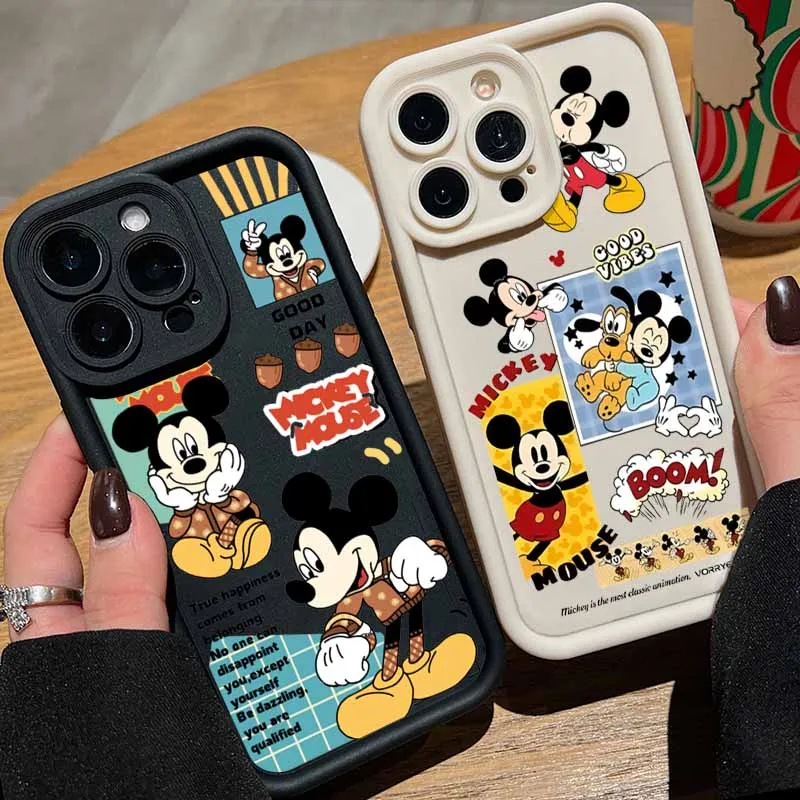 เคสโทรศัพท์ลายมิกกี้เมาส์เท่ๆ จากดิสนีย์ สำหรับ Apple iPhone 17 17Air 16 16E 15 14 13 12 Mini 11 Pro Max ลายตาแมว