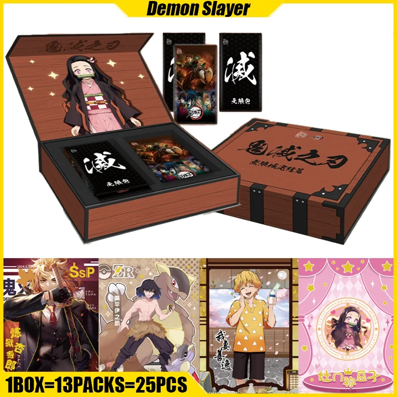 SHENKA Vol.1 Demon Slayer Cards Infinity Castle Anime Collection Cards Mistery Box Board Games Toys Birthday Gifts for Kids