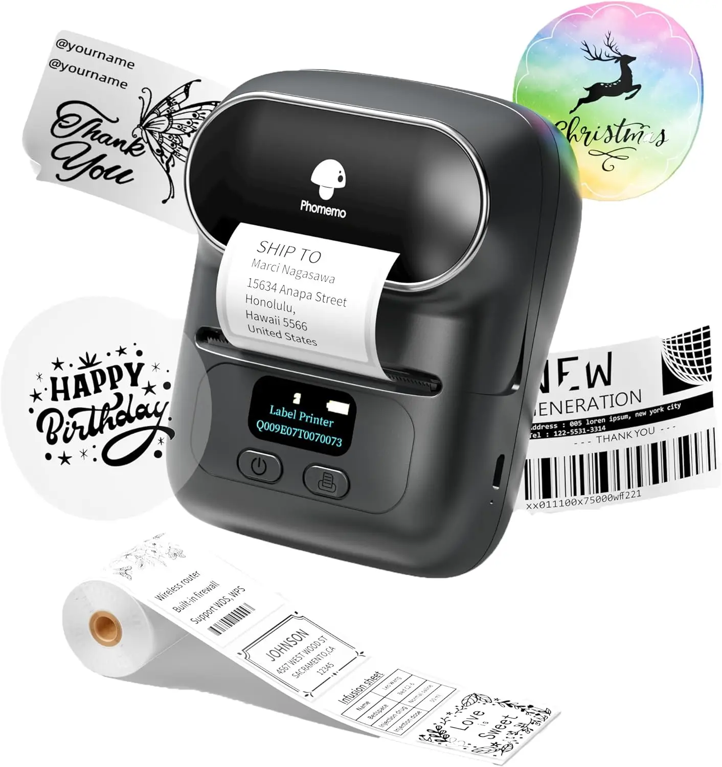 

Phomemo Label Printer M110 Barcode Printer Mini Thermal Label Maker for Phone/Tablet/PC/Mac