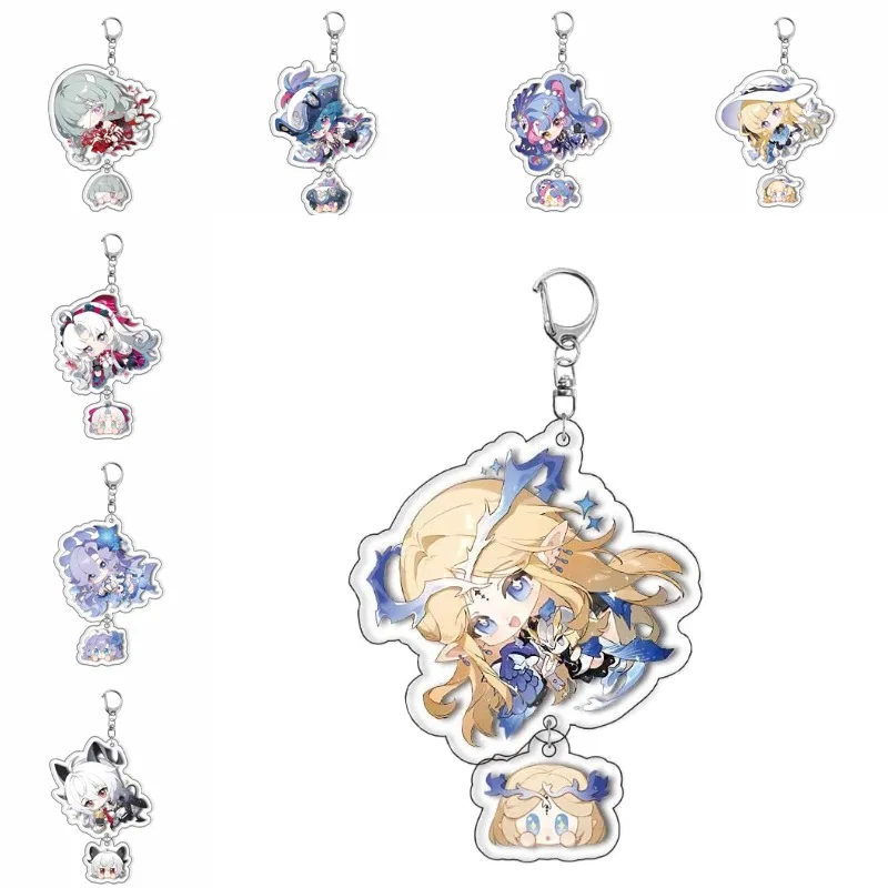 Wuthering Waves Game Peripheral ROCCIA Cartethyia Cantarella Phrolova Acrylic Keychain Accessories Cosplay Pendant Prop Badge