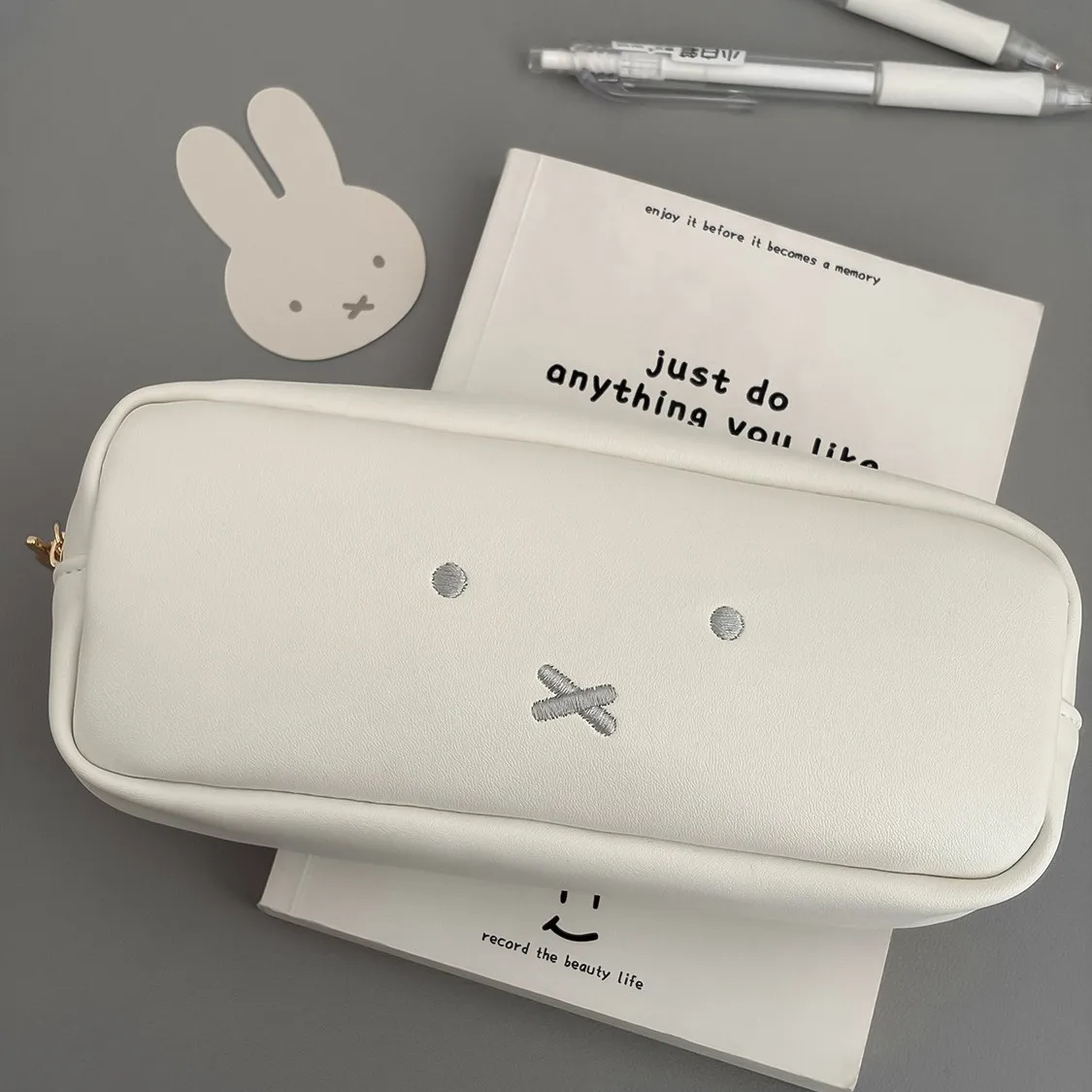 Mitutu Embroidered New Cute Zipper Popular Student Stationery Simple Large Capacity Storage Bag Style Pencil Case
