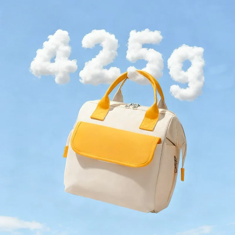 Small Out Mother and Baby Backpack Multi-functional Portable Backpack Contrasting Color Oxford Cloth Small Bag Baby Bottle Bag
