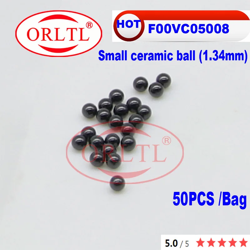 

New Ceramic Ball 1.34 mm F00VC05008 CR F00V C05 008 Injector FOOVC05008 Repair kits for 0445120# Contain 50pcs/bag