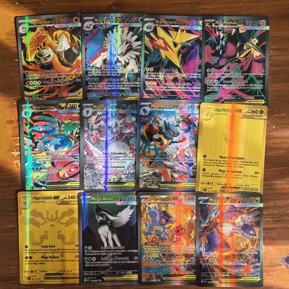 Cartes holographiques Pokemon Version française VMAX VSTAR MEGA Carte Collection, jouets de noël pour enfants, cadeau, nouveauté 2026, 180 pièces