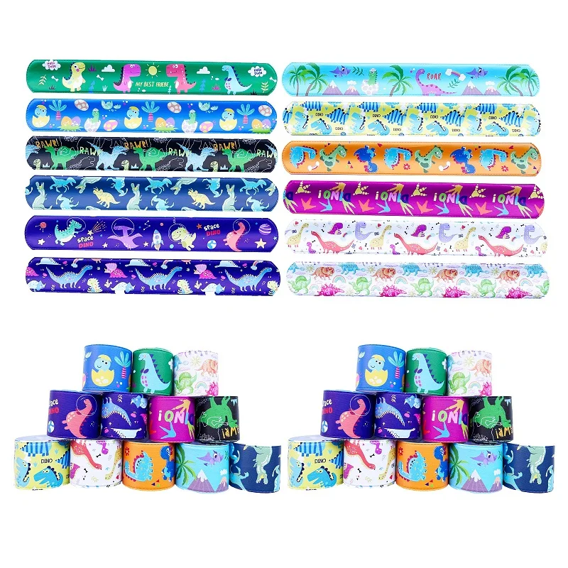 12 stücke Cartoon Dinosaurier Schlagen Armband Geschenk Party Dekoration kinder Junge Glücklich Dschungel Wildlife Park Dinosaurier Geburtstag Party – Detail 3