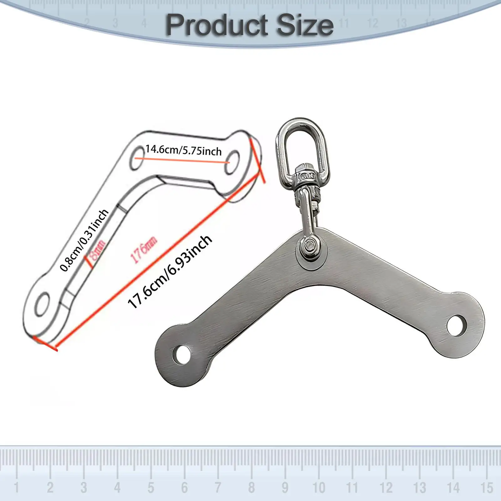 Cable Machine Attachment Stainless Steel Double Pulley Accessory for Home Gym Strength Training Muscle Workout